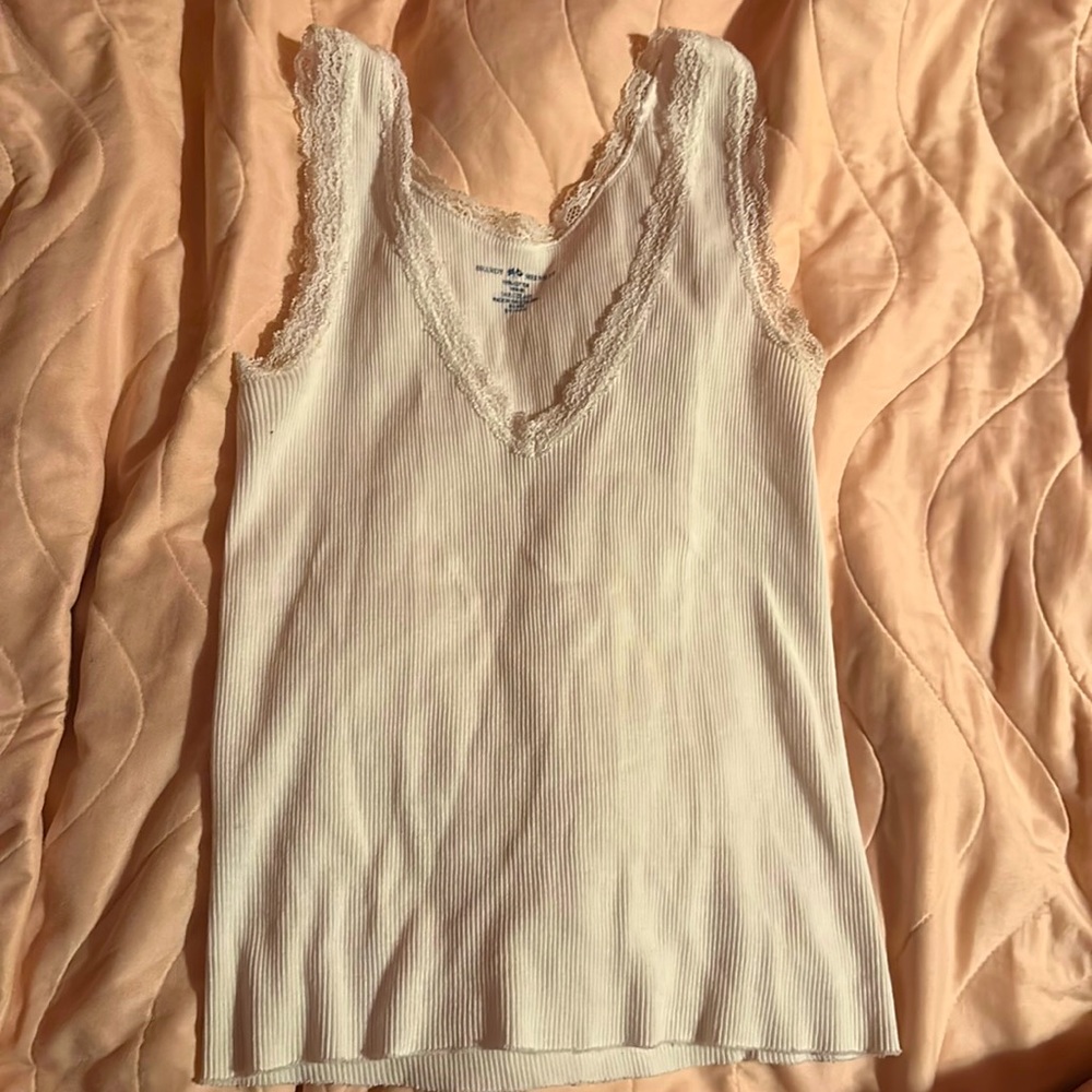 Brandy white lace top
